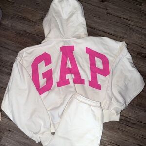 GAP white Hoodie Set with Pink Logo XL/S